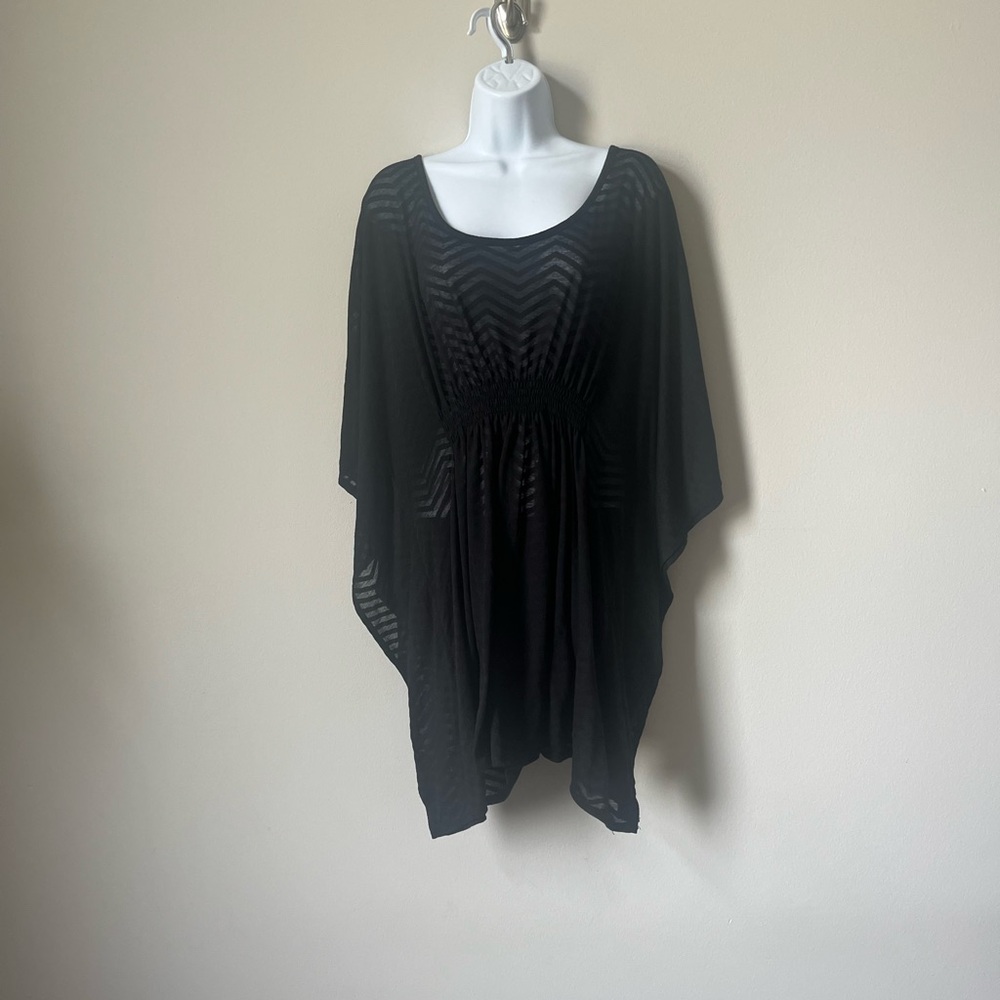 Catalina Black Chevron Swimsuit Coverup 2X